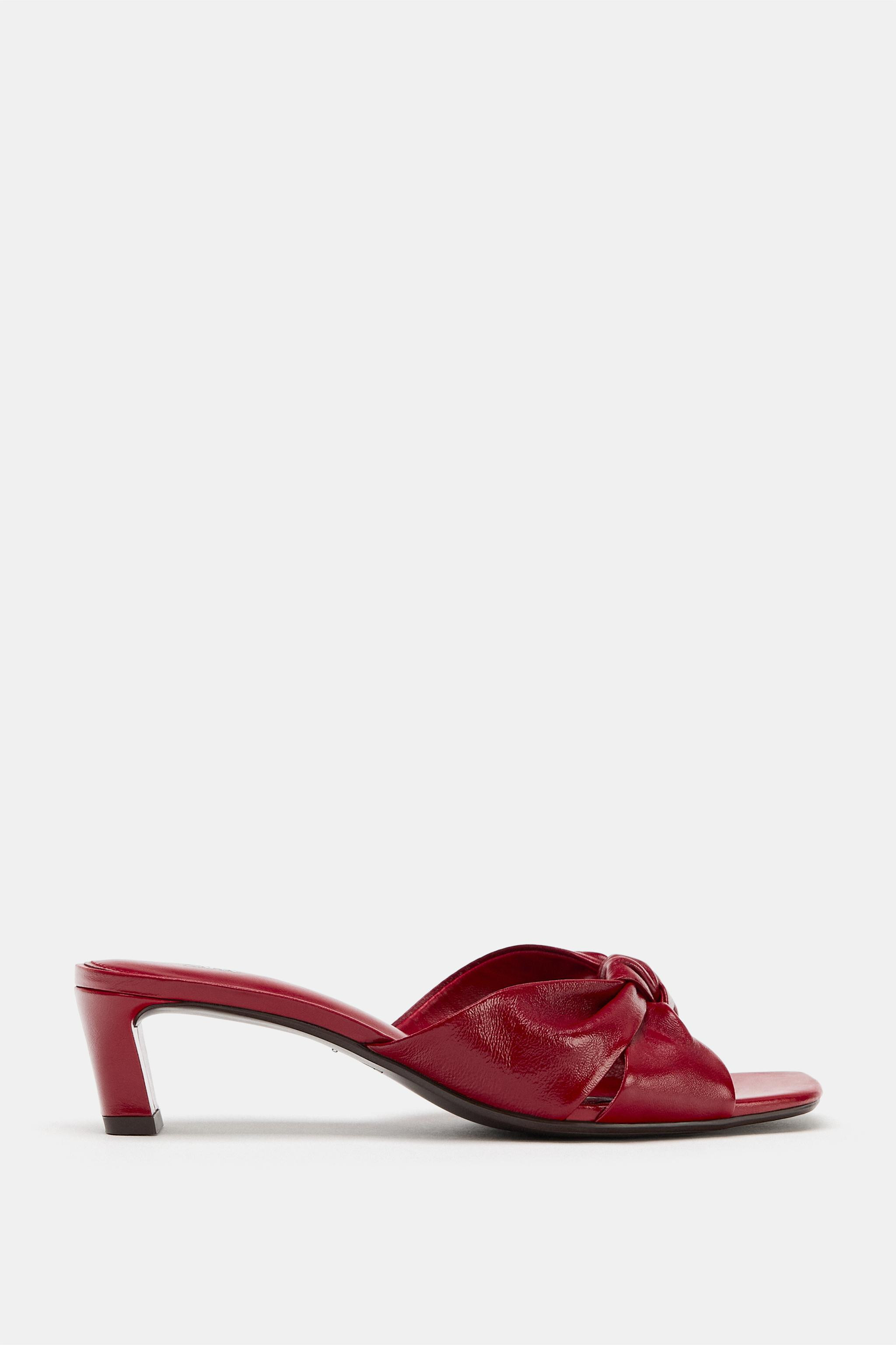 KNOTTED LEATHER MULE SANDALS | Zara US