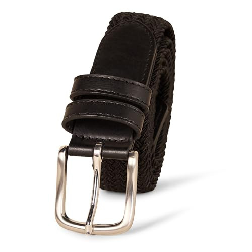 Amazon Essentials Men's Stretch Woven Braid Belt for Jeans, Black, 50 | Amazon (US)