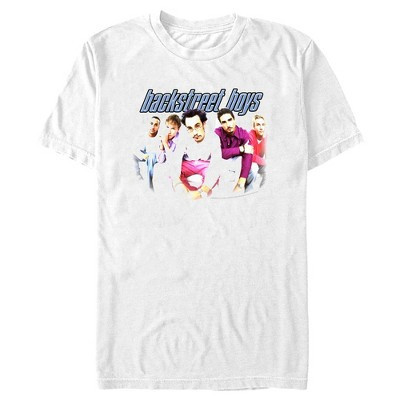 Men's Backstreet Boys Fisheye Group Shot  T-Shirt - White - Medium | Target
