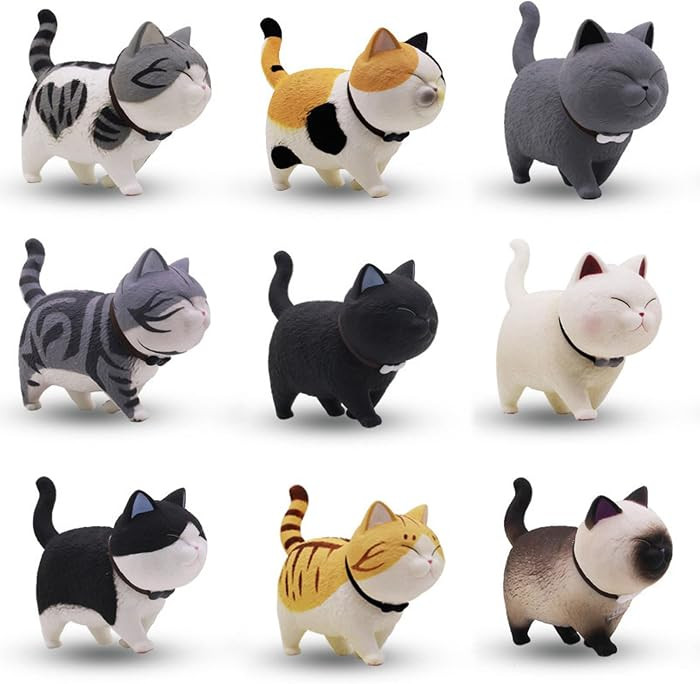 9 PCS Cute Miniature Cats Landscape Lovely Cats Figurines Fairy Home Garden Animals Kitten Adorab... | Amazon (US)