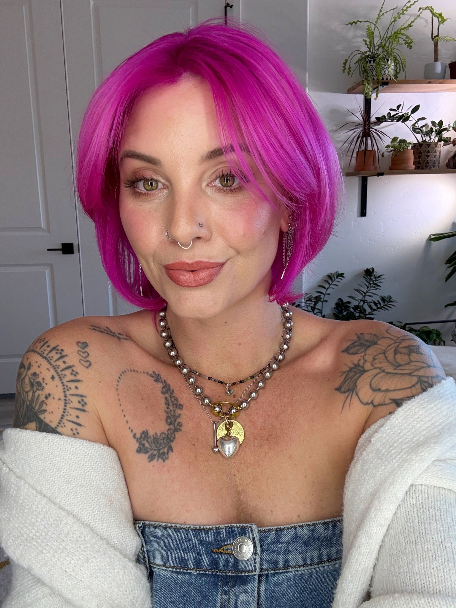 Denim, silver and a pop of pink. Here are all my links for my outfit, jewelry, hair and clean make up!

#LTKFindsUnder100 #LTKFindsUnder50 #LTKBeauty