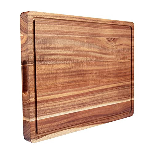 Fashionwu Large Wood Cutting Board for Kitchen, 20 x 15 Inch Acacia Wood Cutting Board with Deep Juice Groove, 1.5" Thick Butcher Block Cutting Board for Meat Vegetables, Turkey Tray for Christmas | Amazon (US)