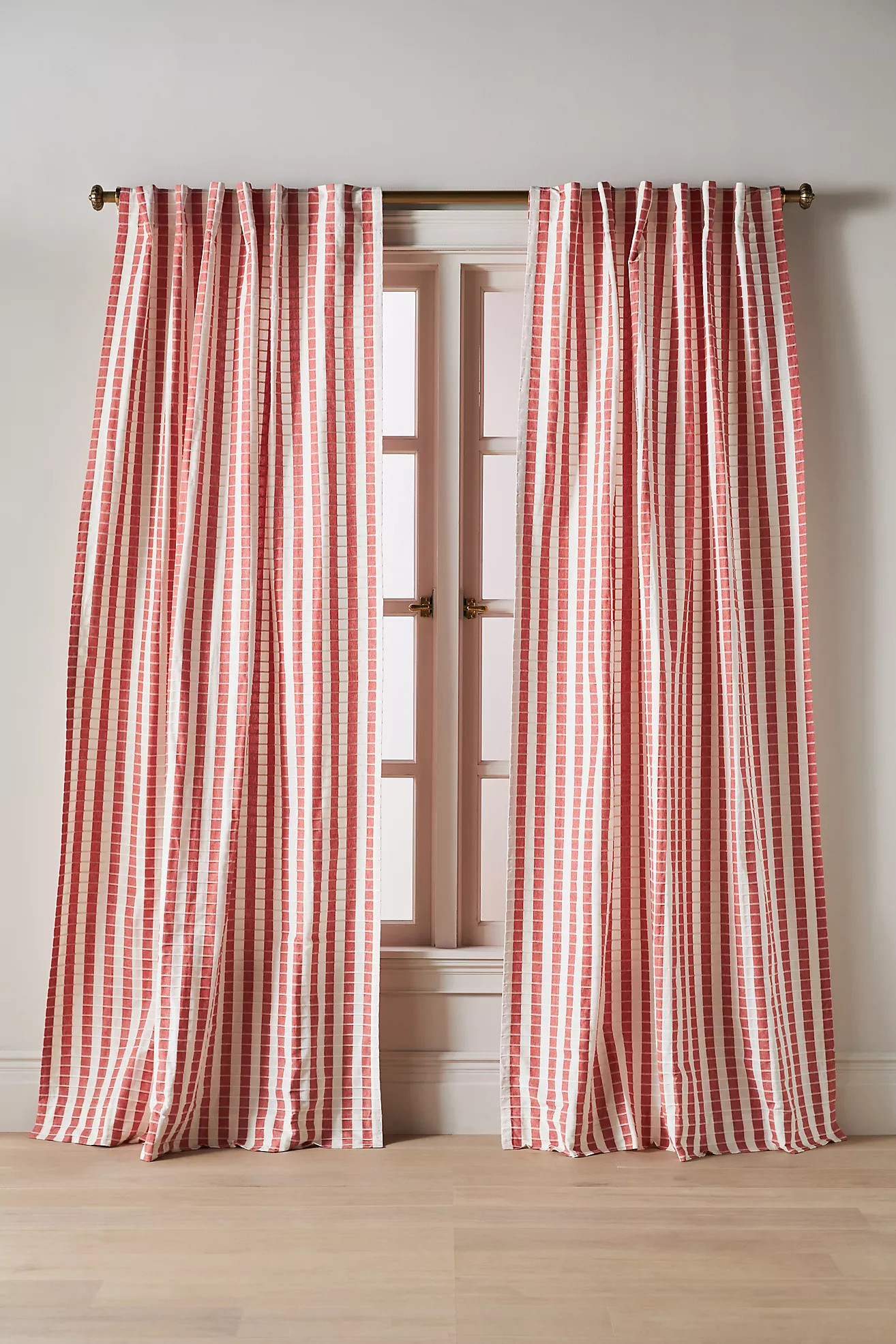 Costanza Woven Stripe Cotton Curtain | Anthropologie (US)