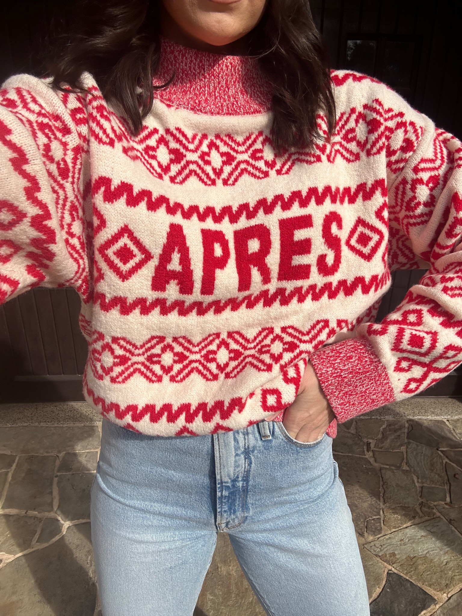 The cutest sweater!! Different color ways available. The red and green are perfect for Christmas. ON SALE FOR $15!! Sized up to a L- but can be TTS. Will arrive in time for Christmas!! 

#LTKsalealert #LTKHoliday #LTKSeasonal