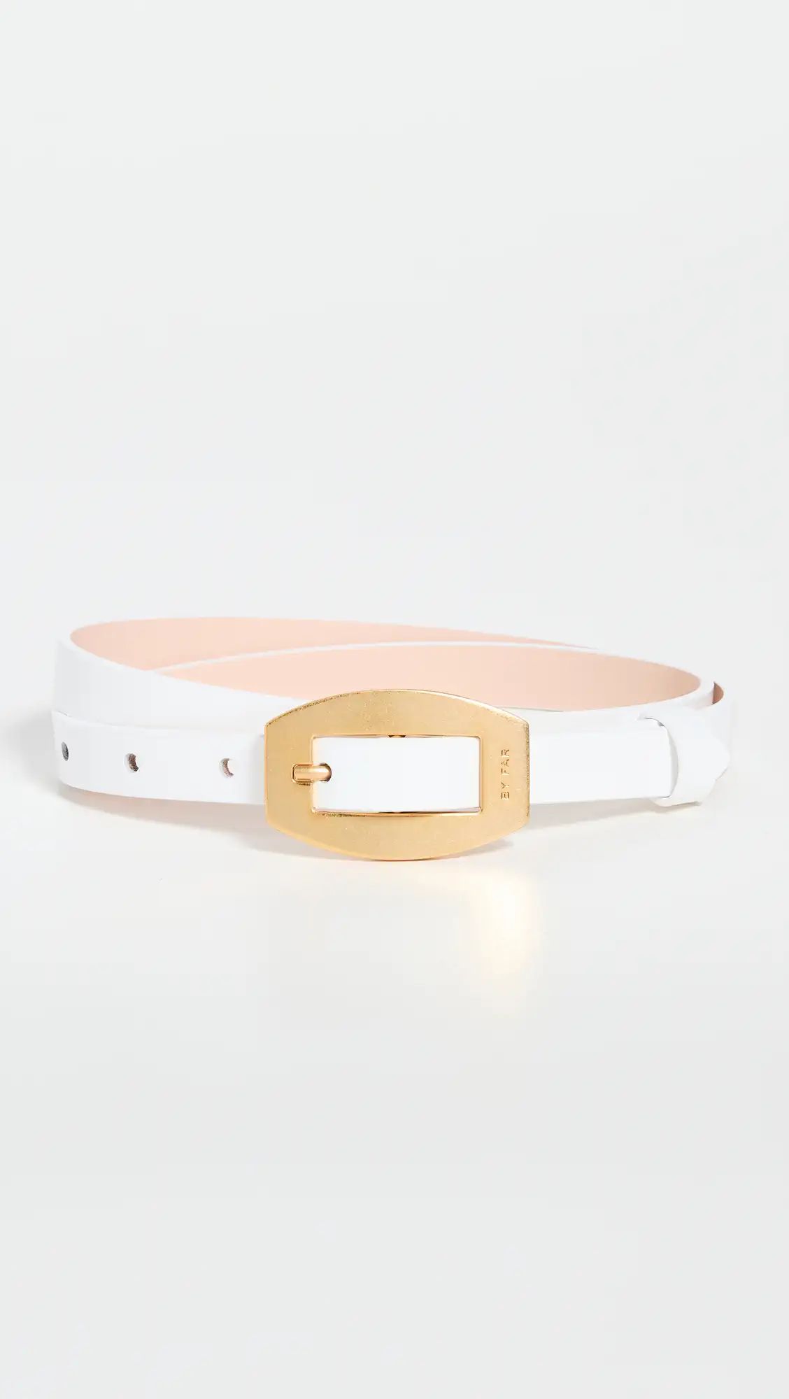 BY FAR Block White Semi Patent Leather Belt | Shopbop | Shopbop