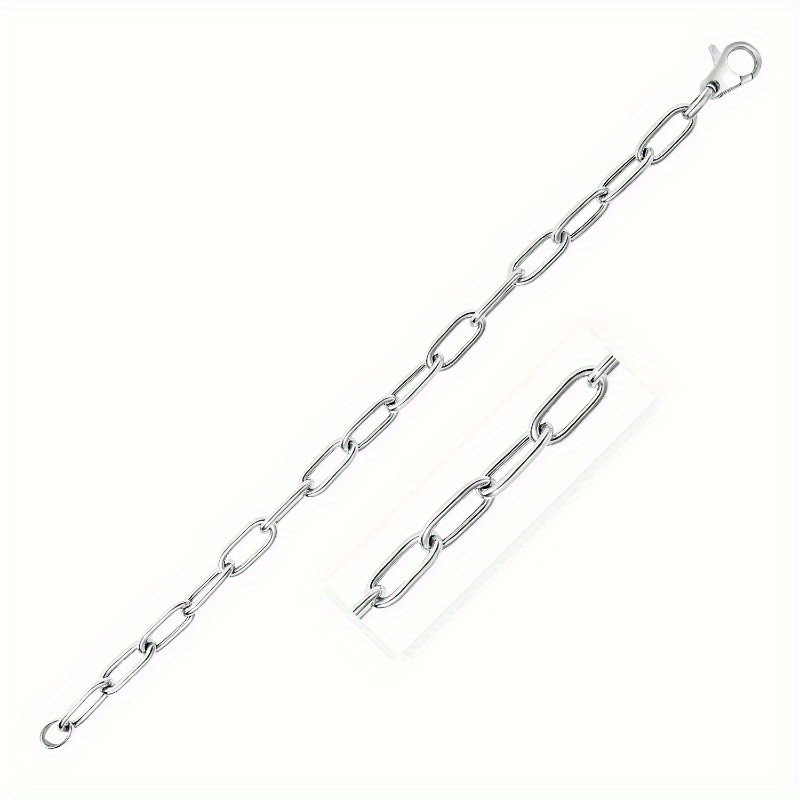 Sterling Silver Wide Paperclip Chain Bracelet - Temu | Temu Affiliate Program
