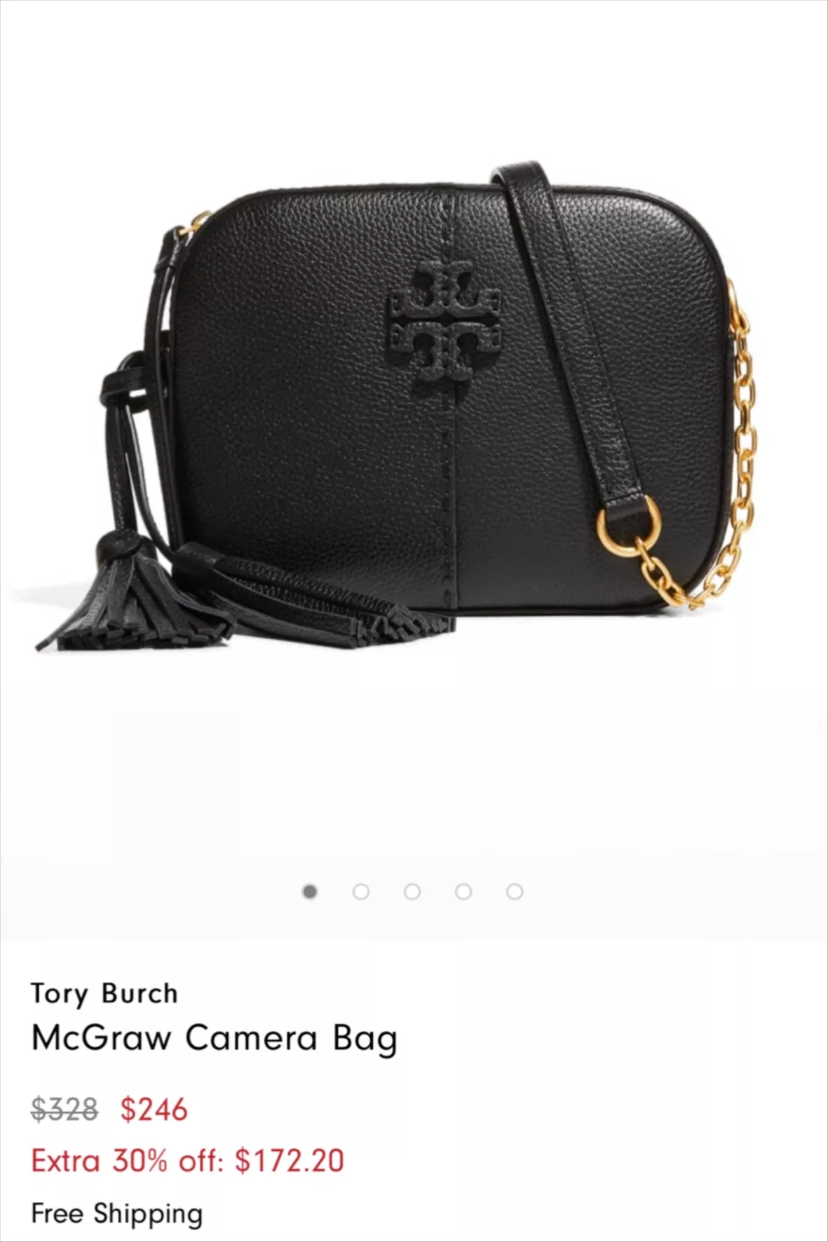 Tory Burch Mcgraw Leather Camera Bag Black