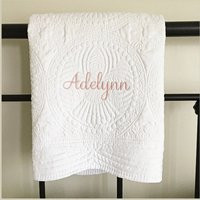 Custom Baby Name Quilt - Pregnant Sister Gift Embroidered Monogram Blanket For Girl Or Boy Heirloom Personalized | Etsy (US)
