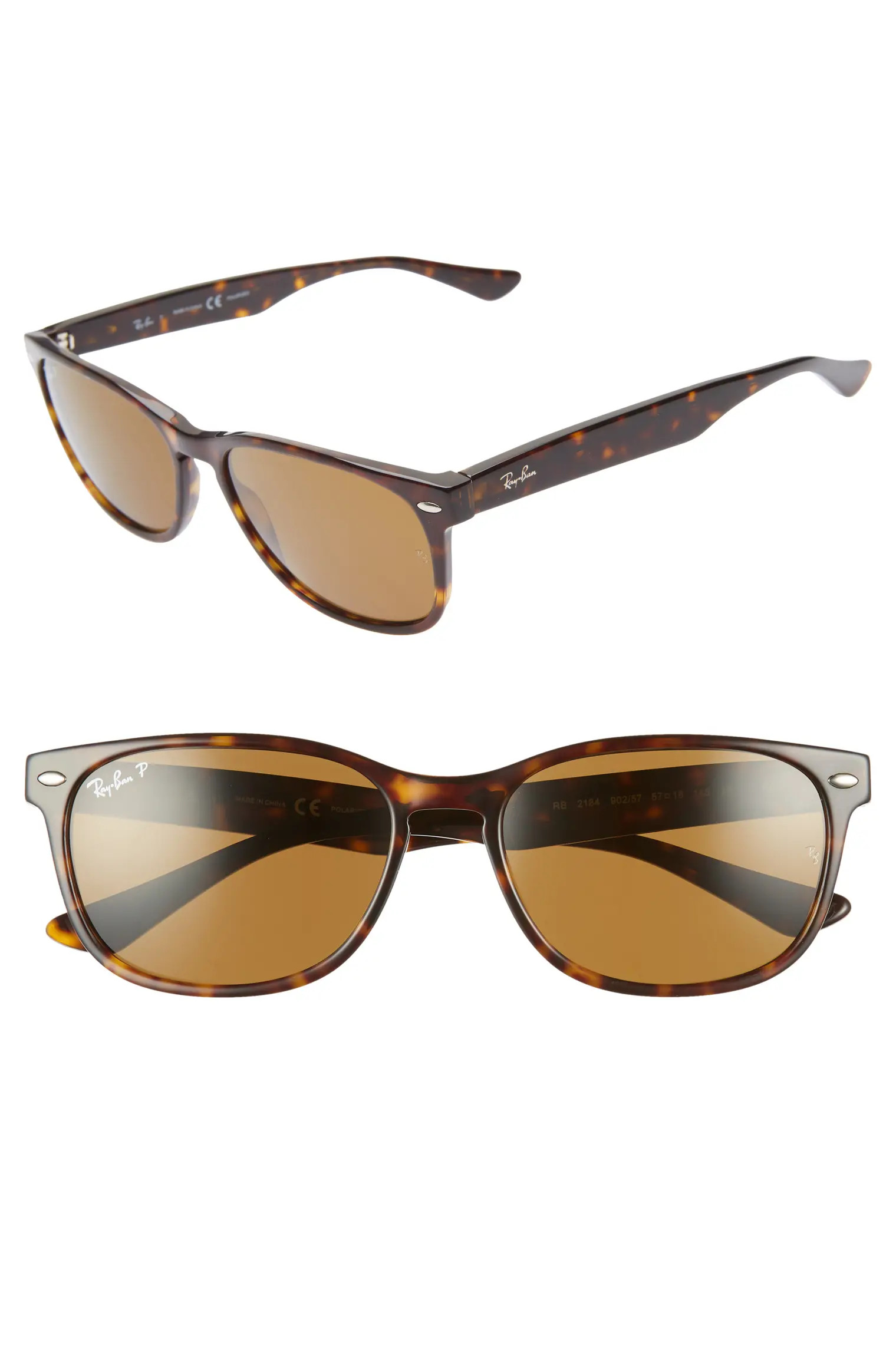 57mm Wayfarer Polarized Sunglasses | Nordstrom