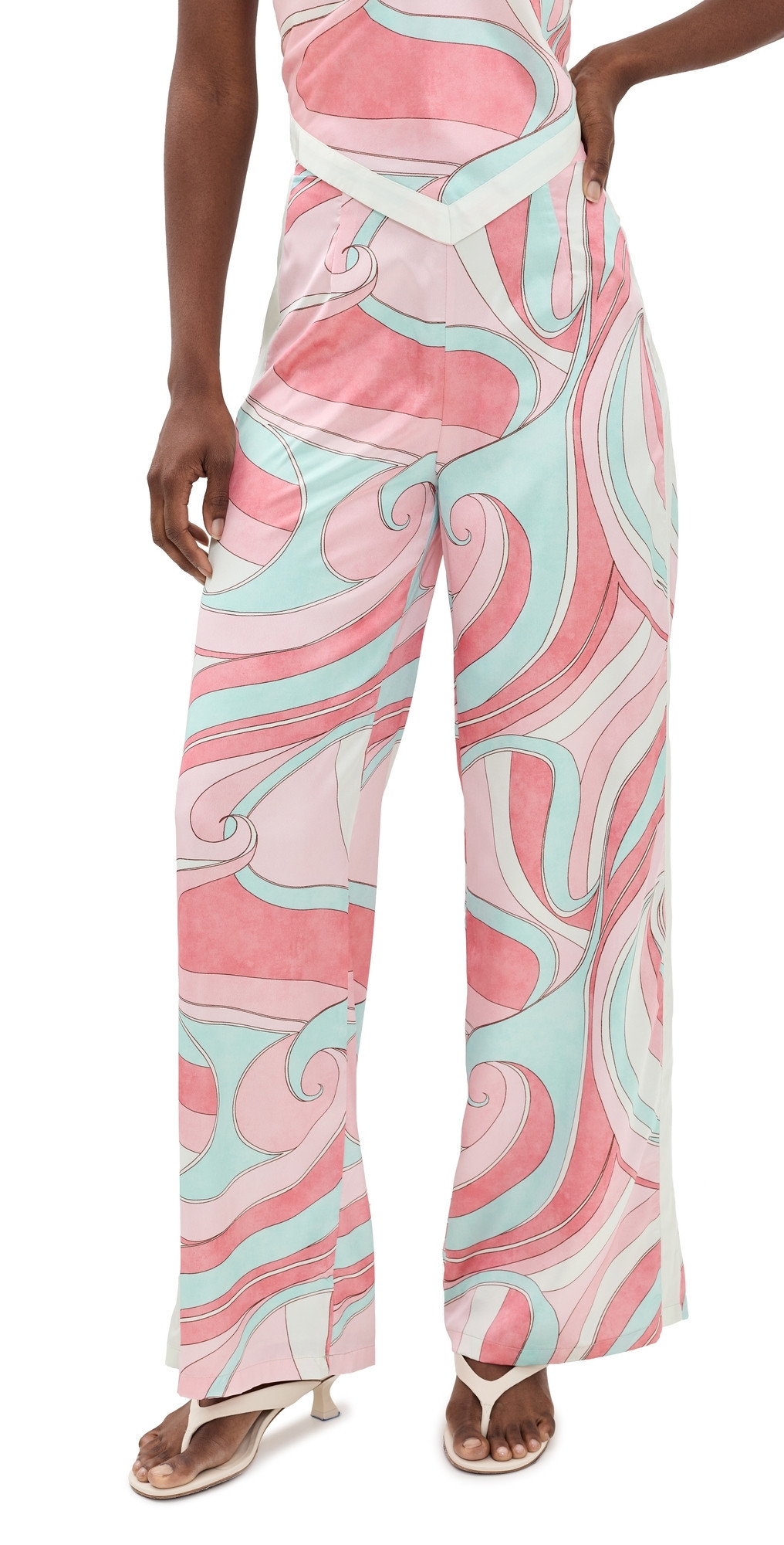 Runaway the Label Milani Relaxed Satin Pants Camino Pink M | Shopbop