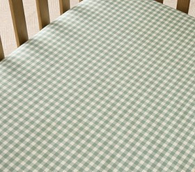 Chris Loves Julia Gingham Organic Crib Fitted Sheet | Pottery Barn Kids