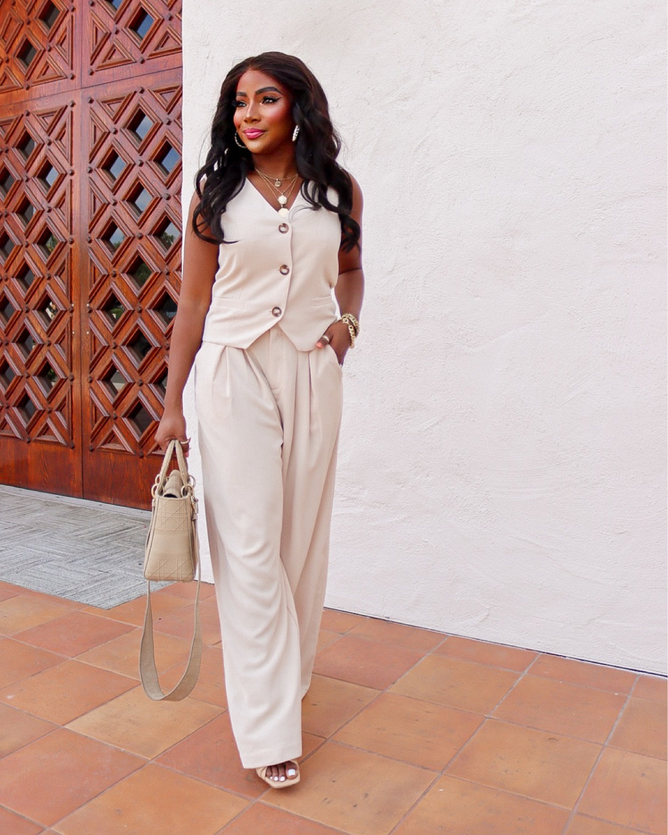 Vest: size small 
Trousers: size medium 
(FRESH15) for 15% off! 
Workwear, work wear outfit, tan trousers, neutral trousers, tan vest, neutral vest, matching separates, matching sets, whitney wiley, lane 201, work outfit, teachers outfit, 30’s fashion, fall outfit

#LTKworkwear #LTKSeasonal #LTKsalealert