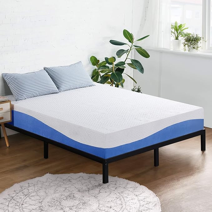 Olee Sleep Aquarius 10-Inch Memory Foam Mattress in Blue, Twin | Amazon (US)