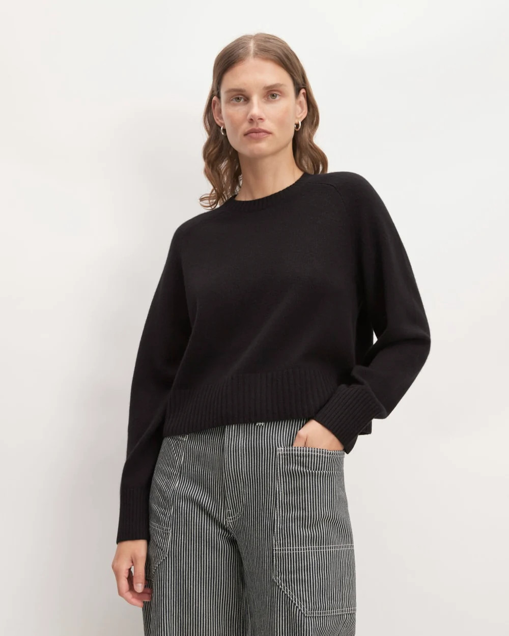 The Boxy Crew in Cashmere | Black | Everlane
