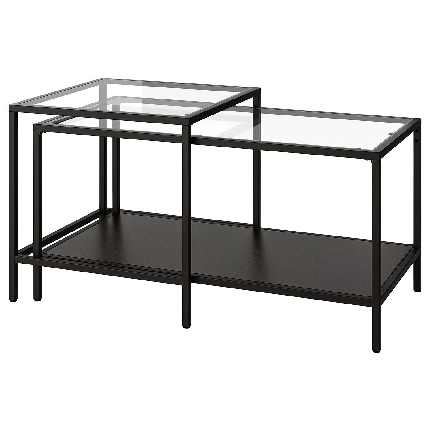 VITTSJÖ Satztische 2 St., schwarzbraun/Glas, 90x50 cm - IKEA Deutschland | IKEA (DE)