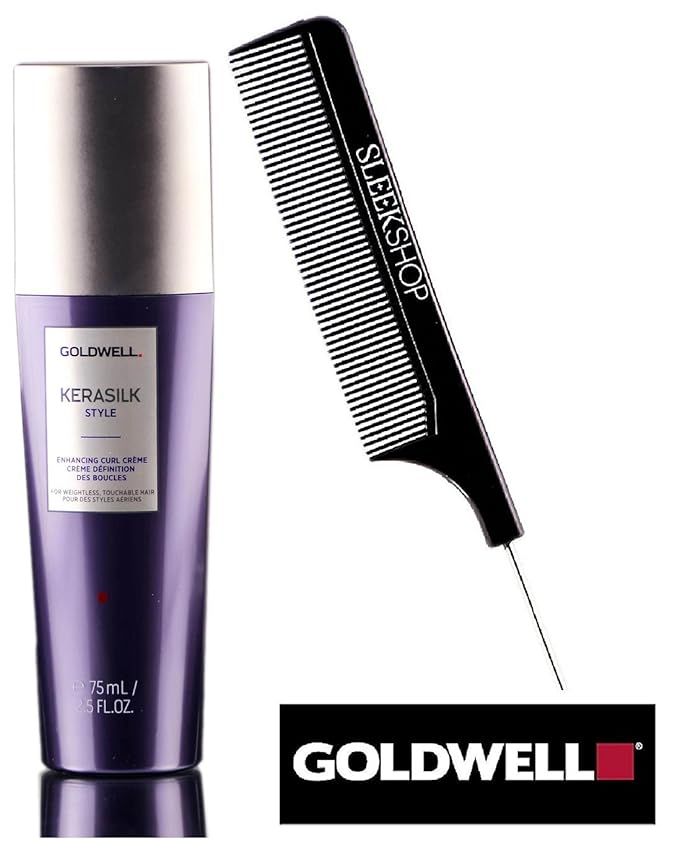 Goldwell KERASILK STYLE Enhancing Curl Creme (with Sleek Steel Pin Tail Comb) Cream for Weightles... | Amazon (US)