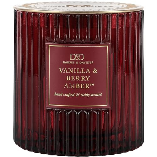 Darsee & David's, Vanilla & Berry Amber Ribbed Candle, 10 Ounces | Amazon (US)