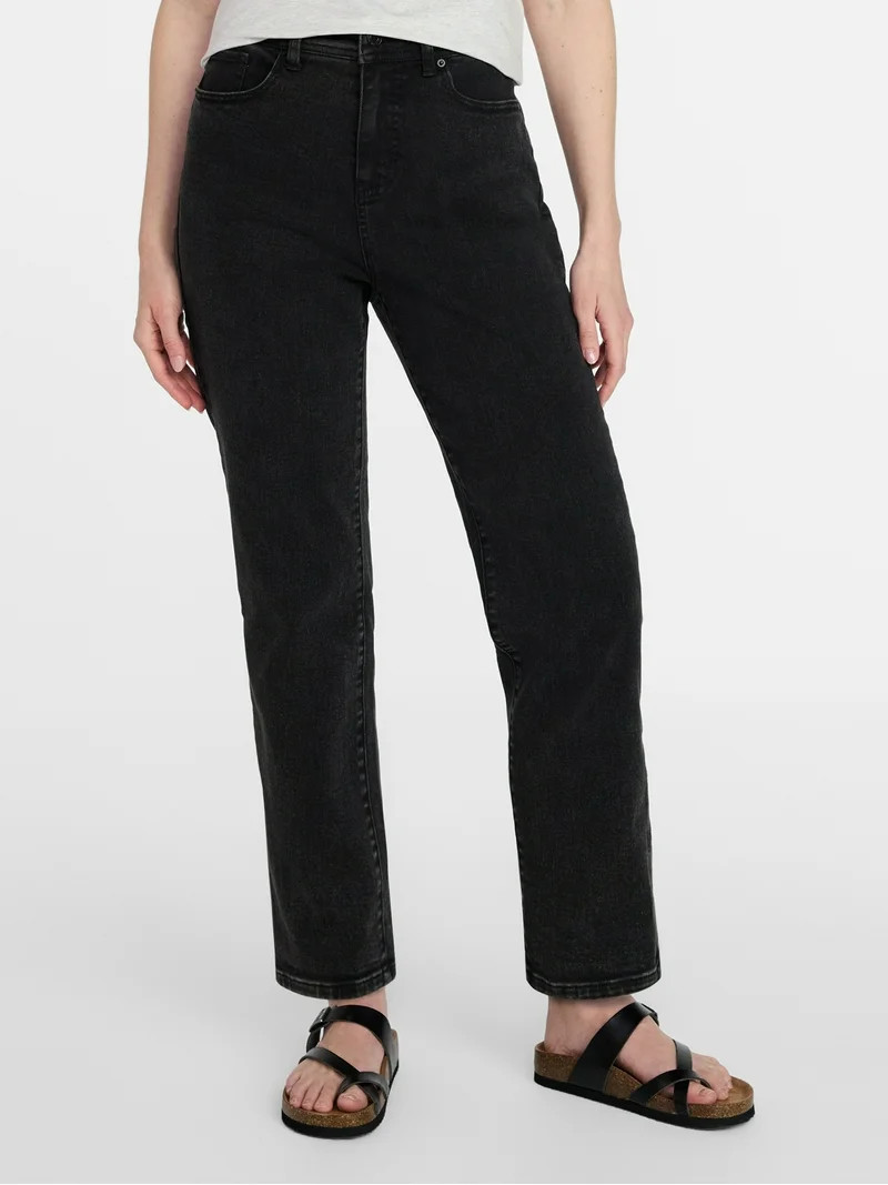 Time and Tru Women's High Rise Relaxed Boyfriend Jeans, 26" Inseam, Sizes 0-20 | Walmart (US)