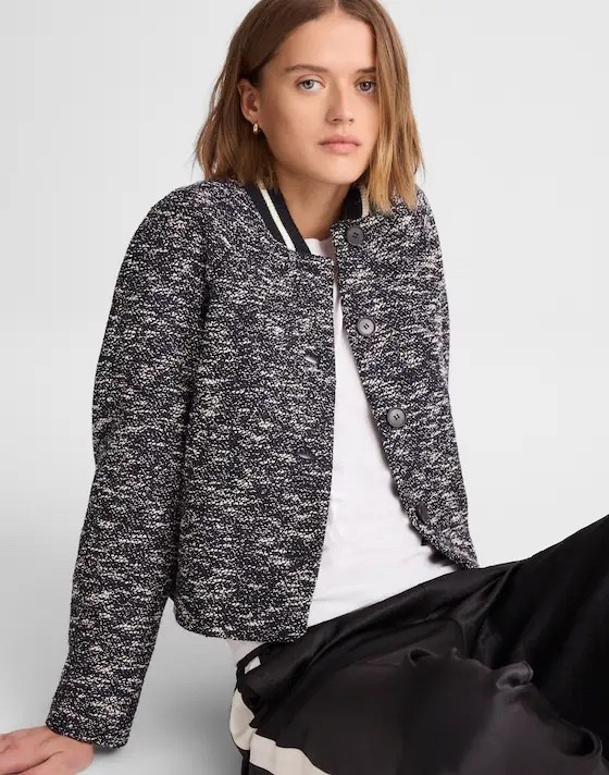 Love this tweed bomber!  Act fast as it is 40% off 🤍🖤

#LTKootd #LTKGiftGuide #LTKSaleAlert