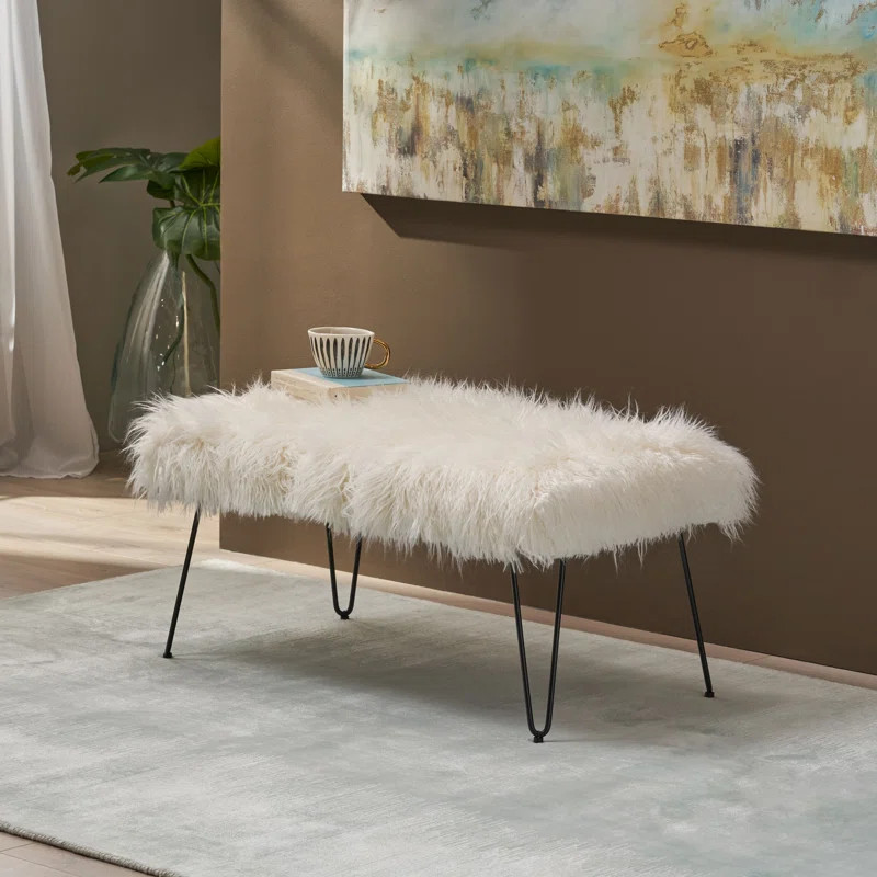 Ponca Faux Fur Upholstered Bench | Wayfair North America