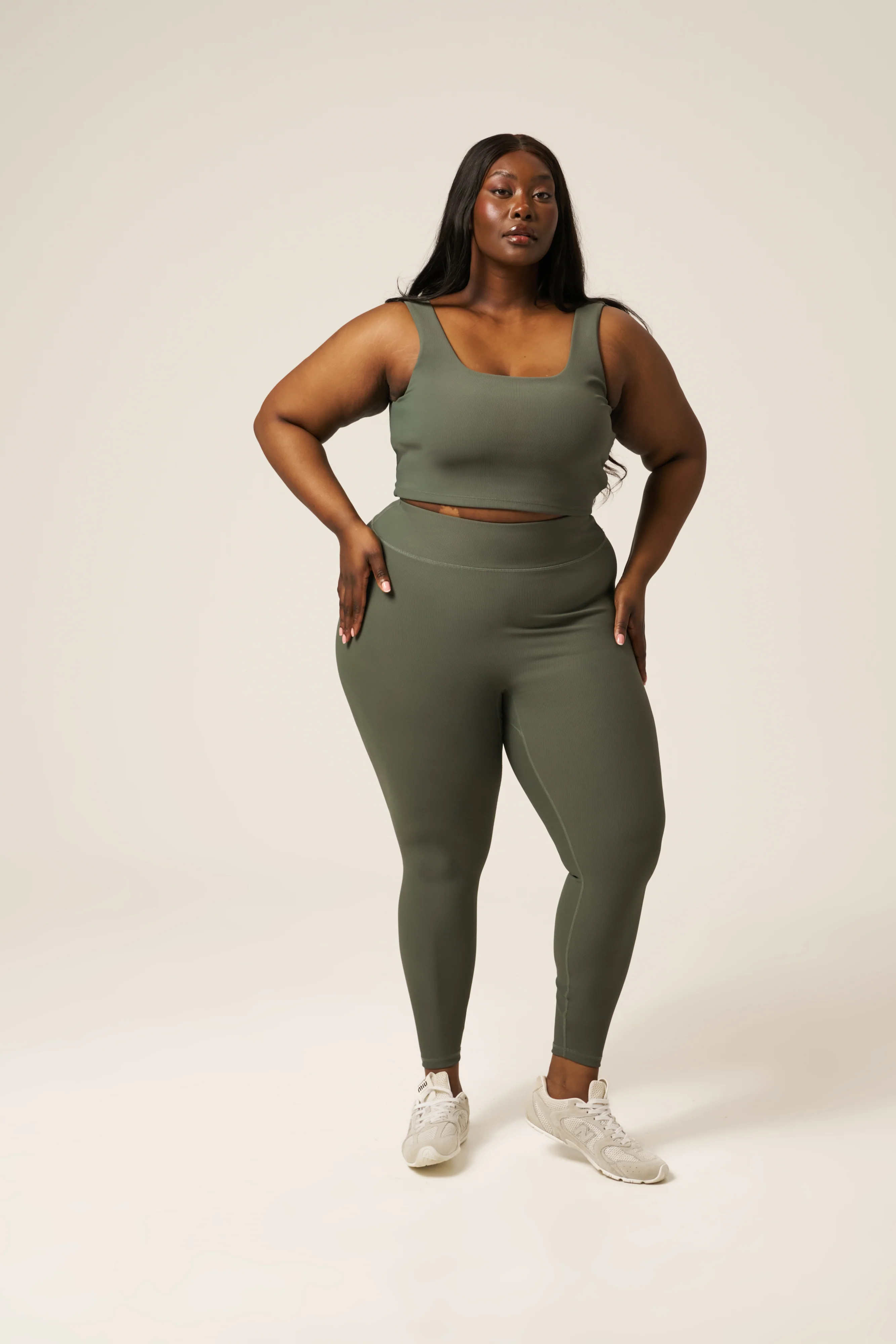 The Sculpt High Waist Leggings - Dusty Khaki | Reasn