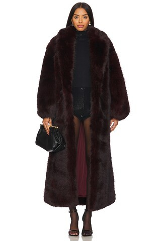 retrofete Dasha Faux Fur Jacket in Red Brown from Revolve.com | Revolve Clothing (Global)