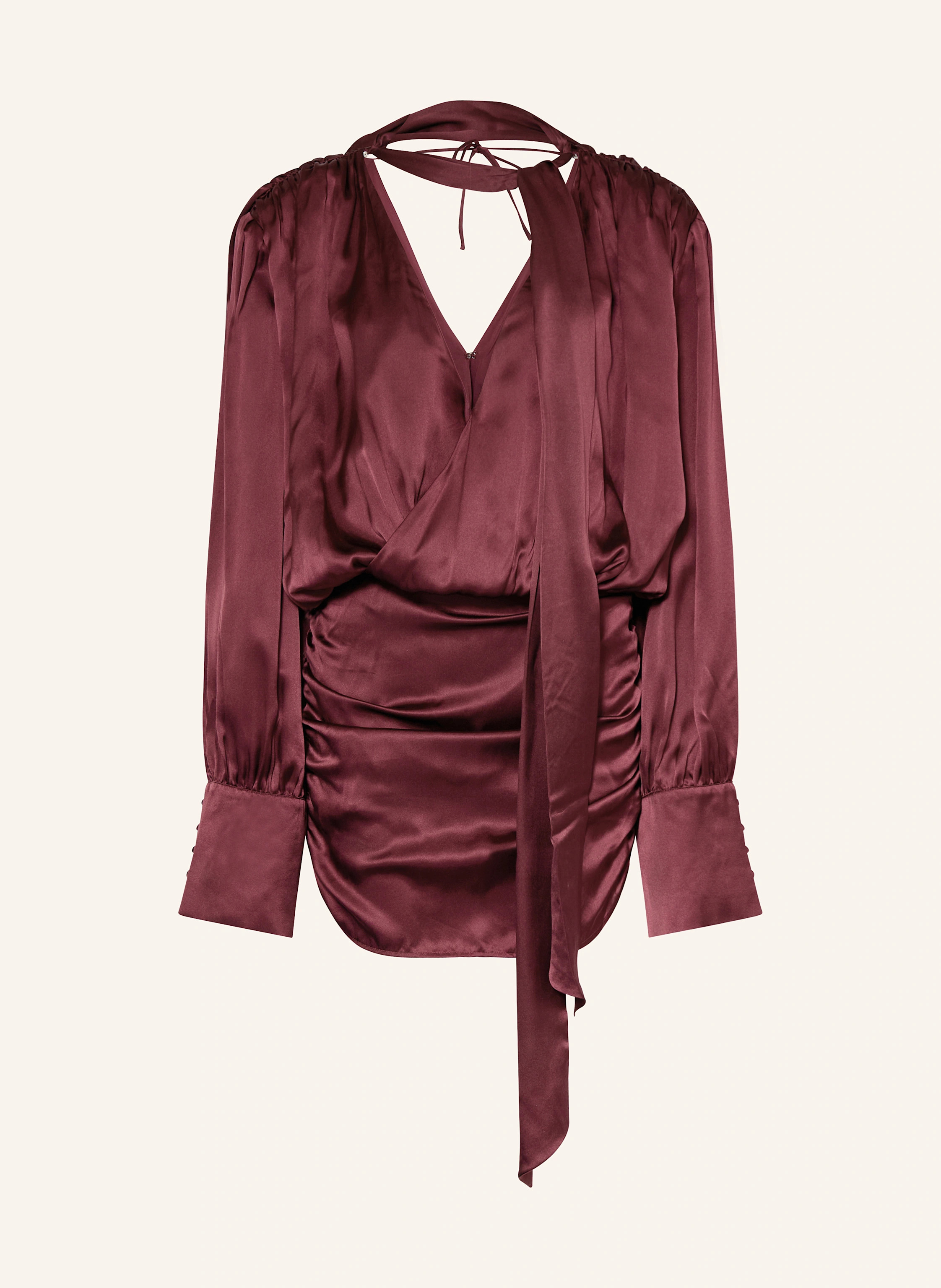 ROTATE Cocktailkleid aus Seide mit abnehmbarer Schluppe in dunkelrot | Breuninger (DACH)