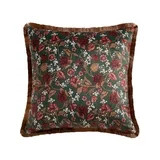 Home Decor Collection 20" x 20" Green Floral Velvet Decorative Pillow | Walmart (US)