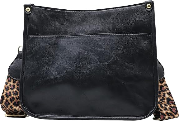 Vegan Leather Purse Medium Size Crossbody Bags for Women with Leopard Guitar Strap | Amazon (US)