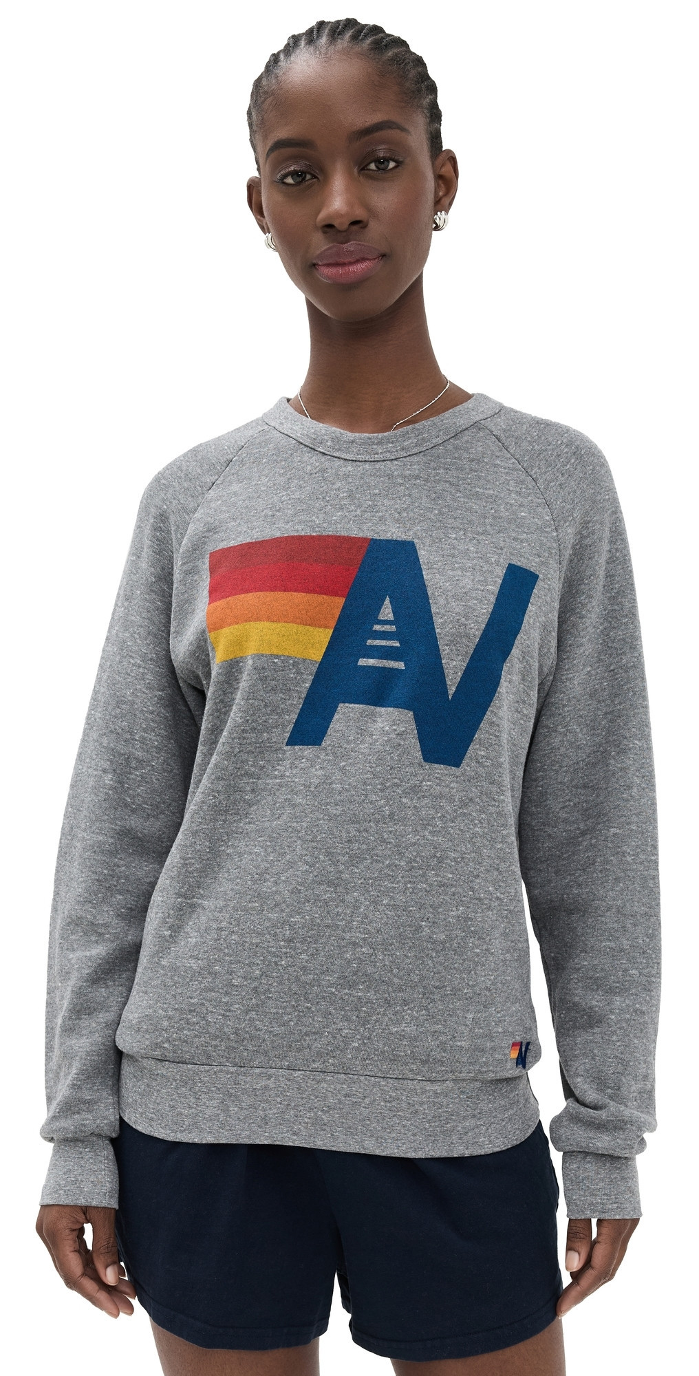Aviator Nation Logo Crew Sweatshirt Heather Grey S | Shopbop
