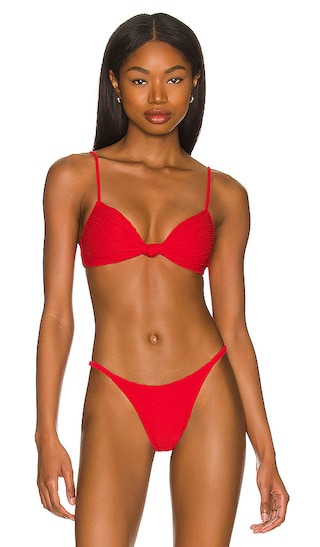 Erin Knot Bikini Top in Red | Revolve Clothing (Global)