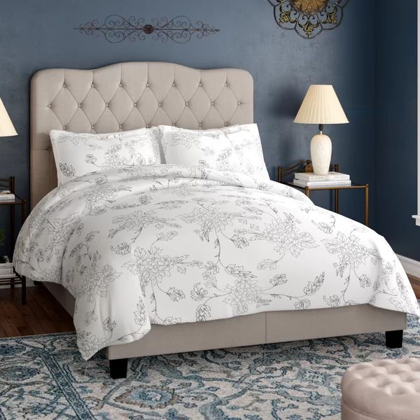 Eastern King Charcoal Dash Upholstered Standard Bed | Wayfair North America