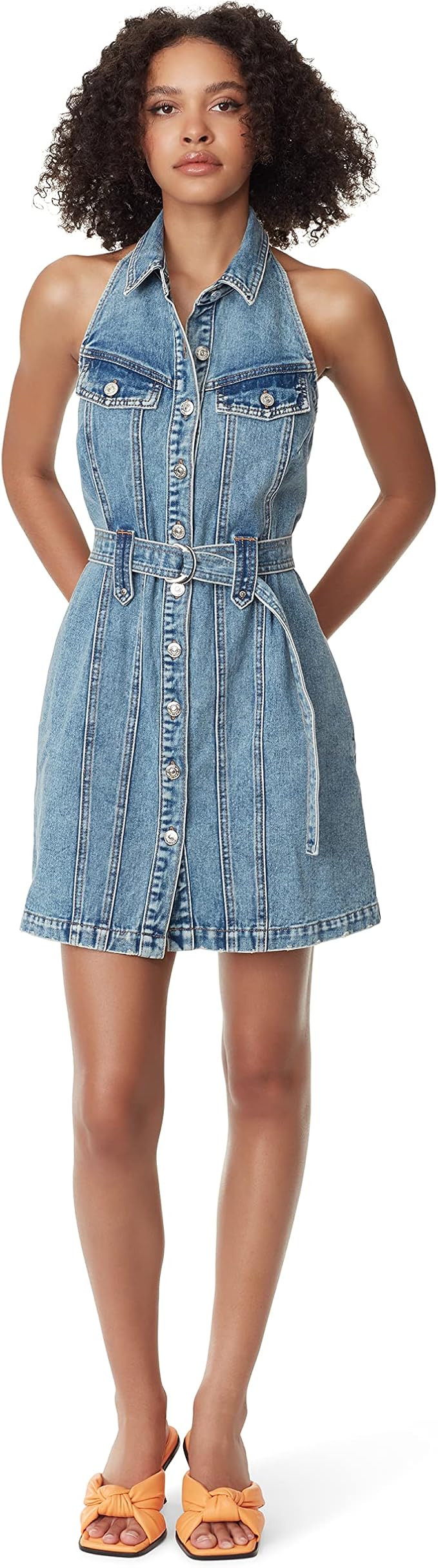Circus NY Women's Belted Button Down Mini Denim Dress | Amazon (US)
