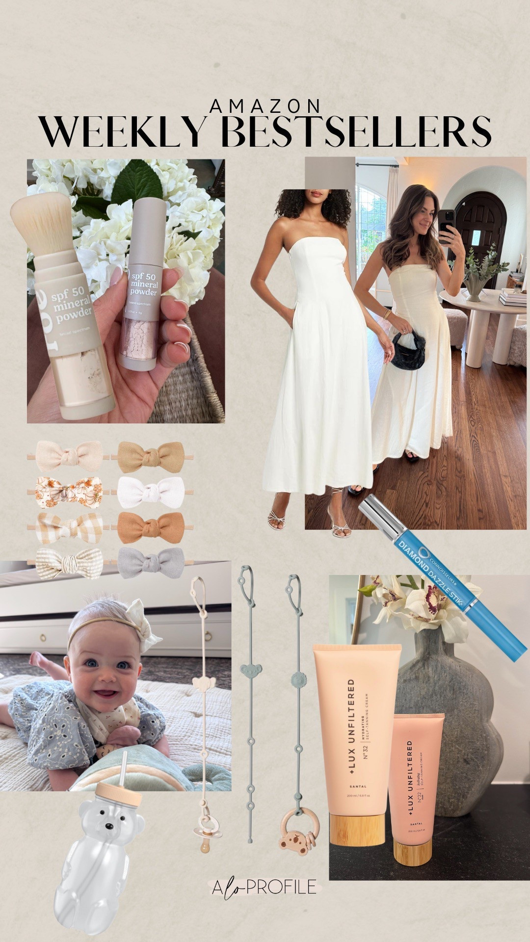 WEEKLY BESTSELLERS ✨
This dresss went viral and now it's a bestseller for a few weeks in a row now. My favorite self tanner, the diamond cleaner I shared, & all the baby must haves to add to our bestsellers list this week.


#LTKBaby #LTKStyleTip #LTKFamily