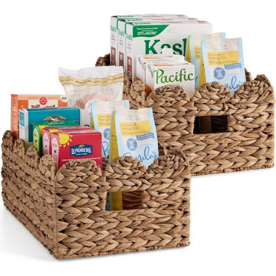 Best Choice Products 16x12 Scalloped Shelf Baskets, Woven Storage Bins, 2 Pack - Chestnut | Target