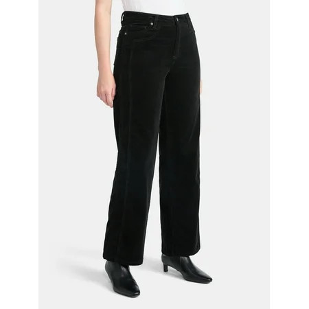 Time and Tru Women's and Women's Plus Corduroy Seamed Wide Leg Pants, 31" Inseam, Sizes 2-22 | Walmart (US)