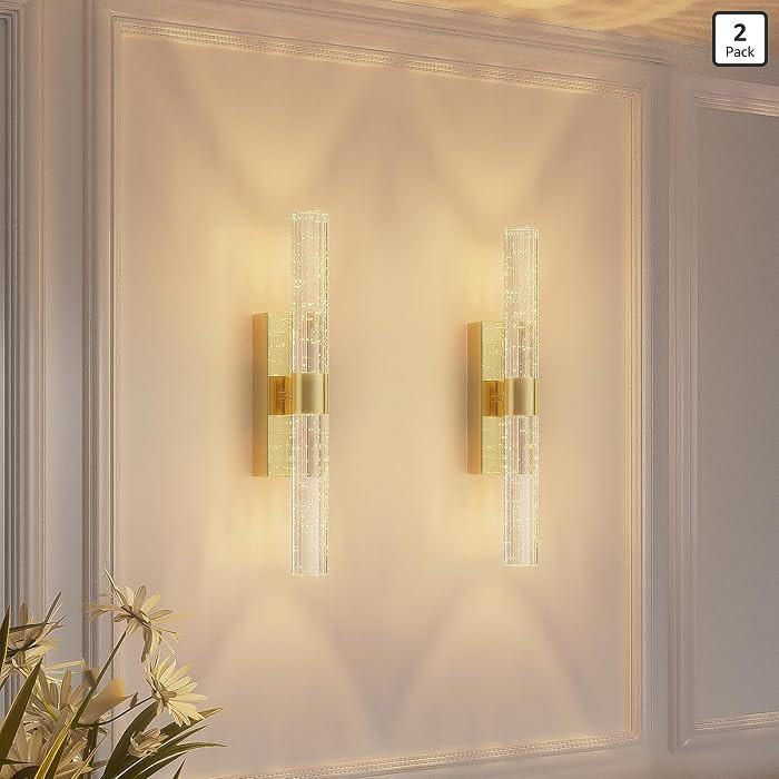 camuucci Battery Operated Wall Sconces Set of 2 Rechargeable Battery Powered Wall Light with 1200... | Amazon (US)