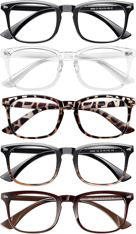 Blue Light Blocking Glasses,5Pack Computer Glasses for Women/men Anti Eyestrain | Amazon (US)
