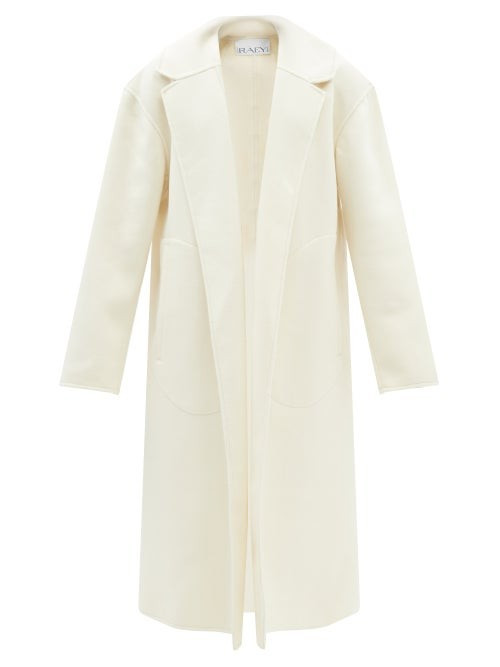 Raey - Exaggerated-shoulder Wool Coat - Womens - White | Matches (US)