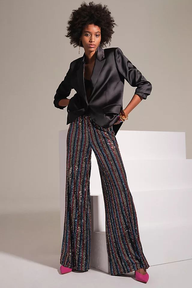 Sequined Wide-Leg Pants | Anthropologie (US)