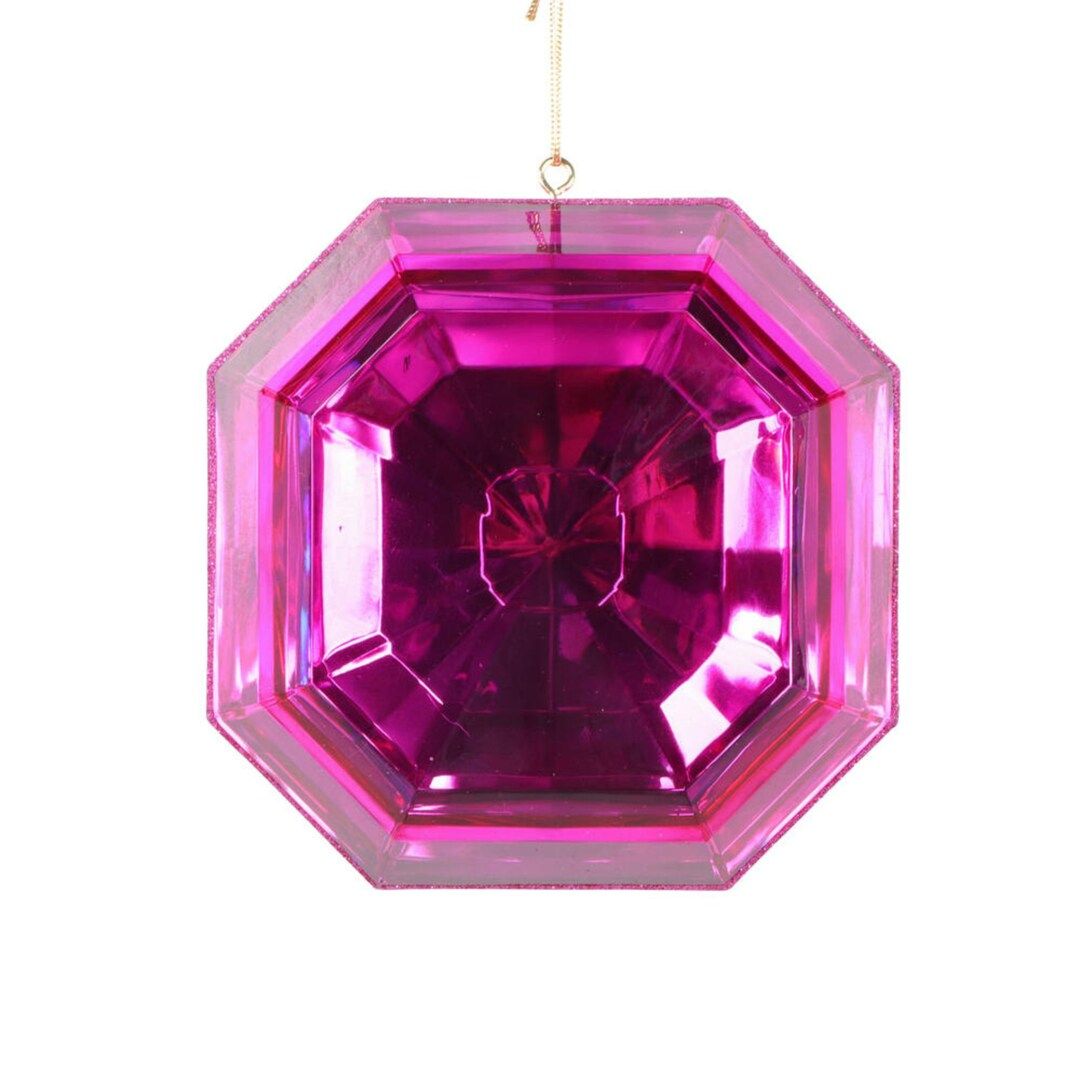 6" Hot Pink Jewel Ornament, Jewel Oramnet, Christmas Ornament, square Cut Jewel, square Jewel Orn... | Etsy (US)