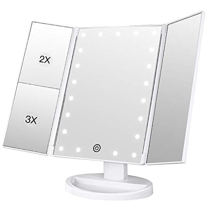 BESTOPE Makeup Vanity Mirror with 21 LED Lights, 3X/2X Magnifying Led Makeup Mirror with Touch Scree | Amazon (US)