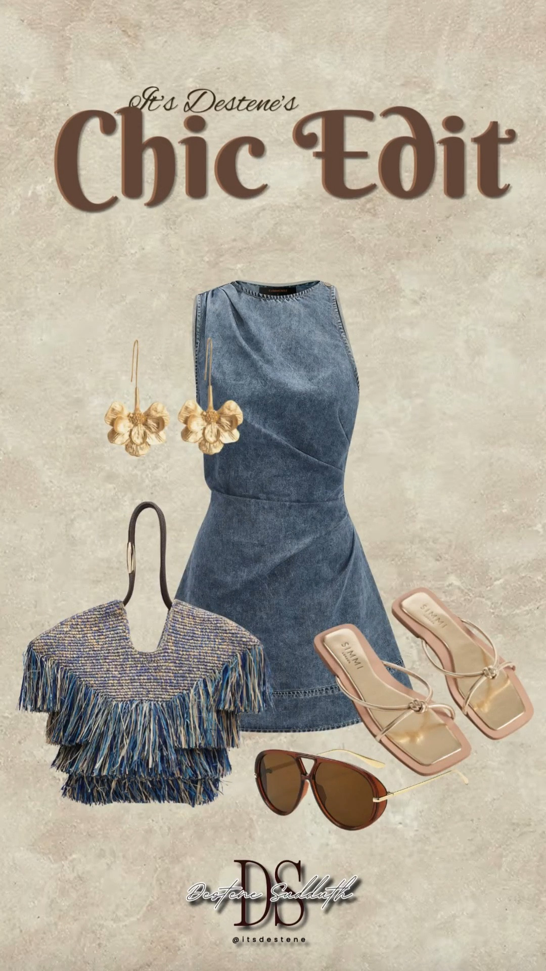 Casual meets classy. A denim dress, woven textures, and golden accents are the recipe for an outfit you’ll wear on repeat.

#LTKgrwm #LTKPetite #LTKootd