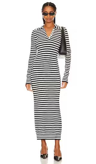 Striped Polo Dress in Ivory & Navy | Revolve Clothing (Global)
