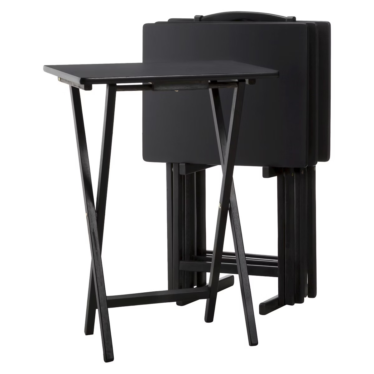 5pc TV Tray Set Wood Black - Plastic Dev Group | Target