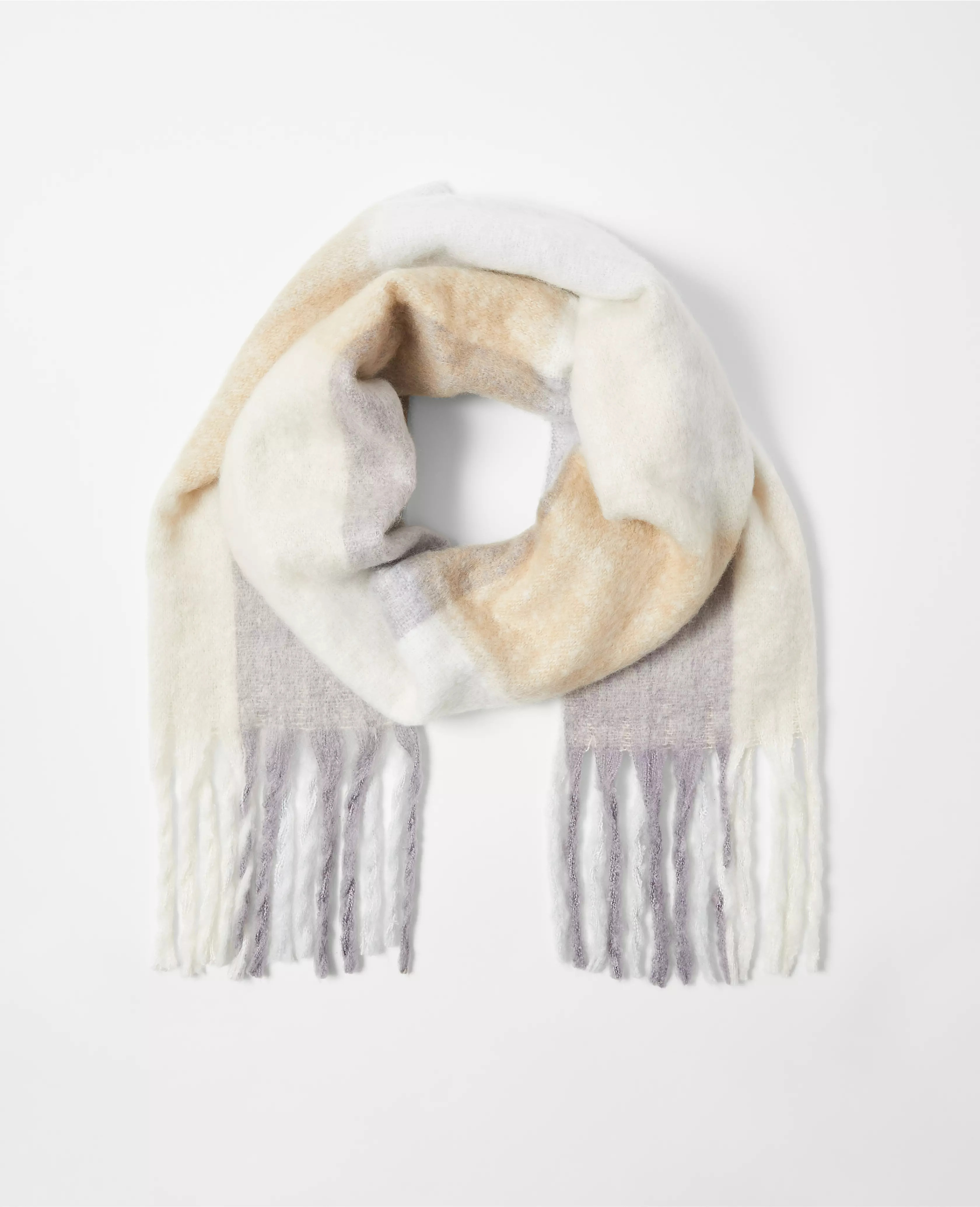 Fuzzy Plaid Scarf | Ann Taylor (US)