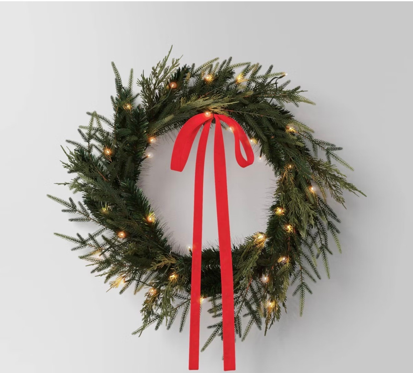 28" Christmas Led Mixed Norfolk and Cedar Wreath with Red Velvet Bow - Wondershop™ 

#LTKHoliday #LTKFindsUnder50 #LTKHome
