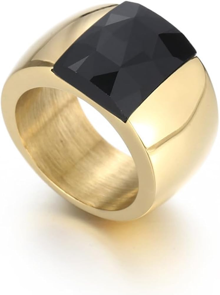 OIDIMS Stunning Large Statement Glass Crystal Rhinestone Band Cocktail Ring Cubic Zirconia Stainl... | Amazon (US)