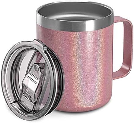 12oz Stainless Steel Insulated Coffee Mug with Handle, Double Wall Vacuum Travel Mug, Tumbler Cup... | Amazon (US)