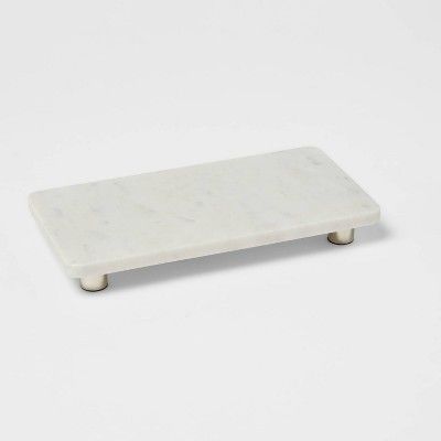 12&#34; x 6&#34; Marble Serving Stand White - Threshold&#8482; | Target